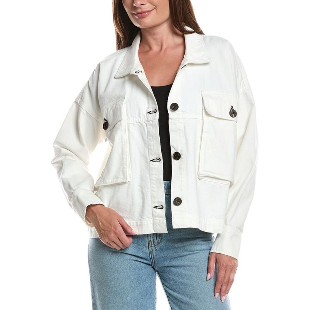 Askk Ny Womens  Cargo Jacket, White